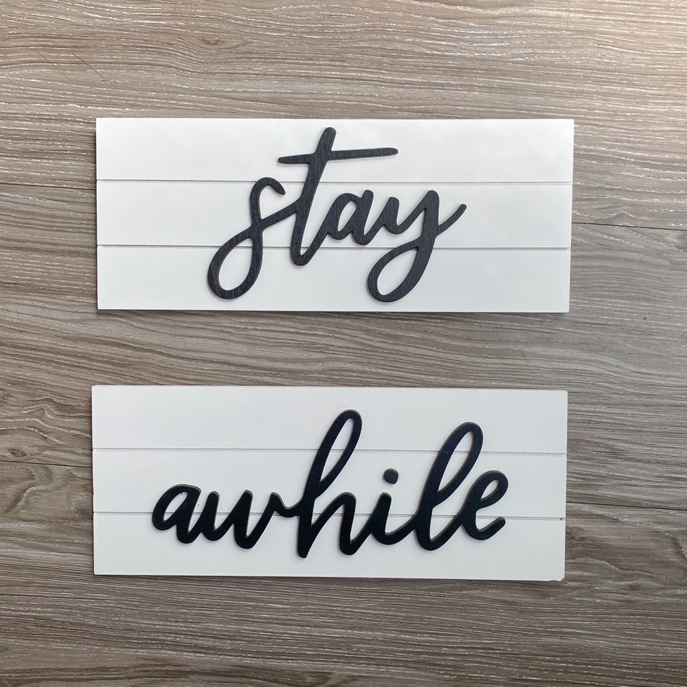 Wood “Stay Awhile” Wall Decor